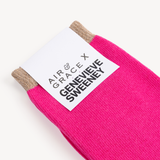 Selina Long Sparkly Socks: Pink & Camel
