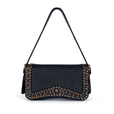 Silvia: Black Studded Leather Cross Body Bag