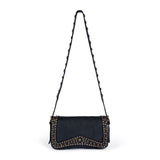 Silvia: Black Studded Leather Cross Body Bag