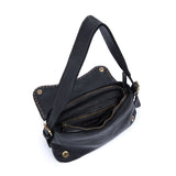 Silvia: Black Studded Leather Cross Body Bag