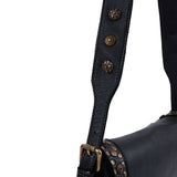 Silvia: Black Studded Leather Cross Body Bag