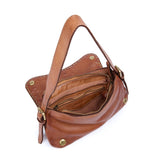 Silvia: Tan Studded Leather Cross Body Bag