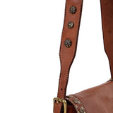 Silvia: Tan Studded Leather Cross Body Bag