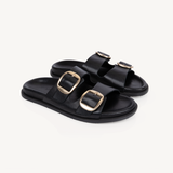 Talia: Black Two Bar Sandals