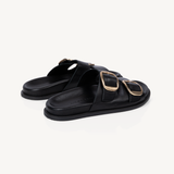 Talia: Black Two Bar Sandals