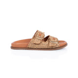 Talia: Natural Raffia Two Bar Sandals