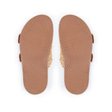 Talia: Natural Raffia Two Bar Sandals