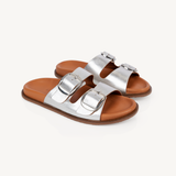 Talia: Silver Two Bar Sandals