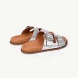 Talia: Silver Two Bar Sandals