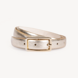 Varenna: Gold Metallic Skinny Belt