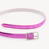 Varenna: Fuchsia Metallic Skinny Belt