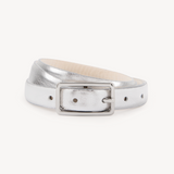 Varenna: Silver Metallic Skinny Belt