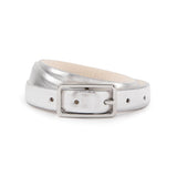 Varenna: Silver Metallic Skinny Belt