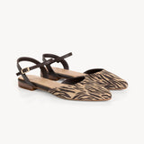 Loulou Pointed Flats: Zebra Print Suede - Pre-Order (Dispatch w/c 13/04/26)