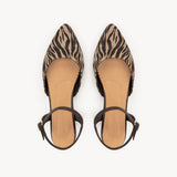 Loulou Pointed Flats: Zebra Print Suede - Pre-Order (Dispatch w/c 13/04/26)